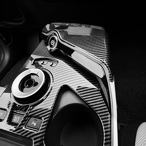 Miniatura 6 de Cubierta interior del panel de cambio de engranajes del coche del estilo de la fibra de carbono compatible con los accesorios KIA EV6