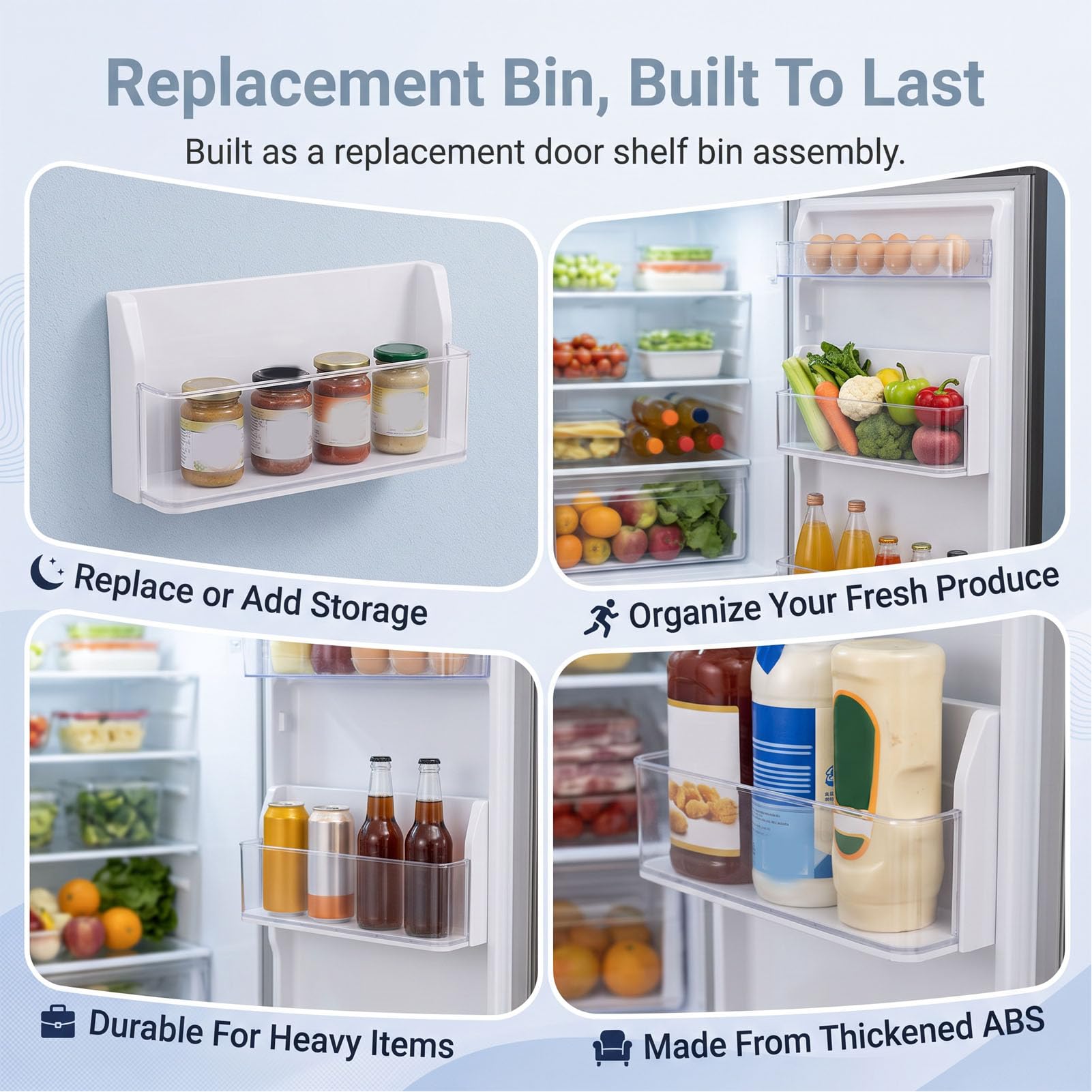 Luocute Estante de Puerta para Refrigerador LFX28968ST/01