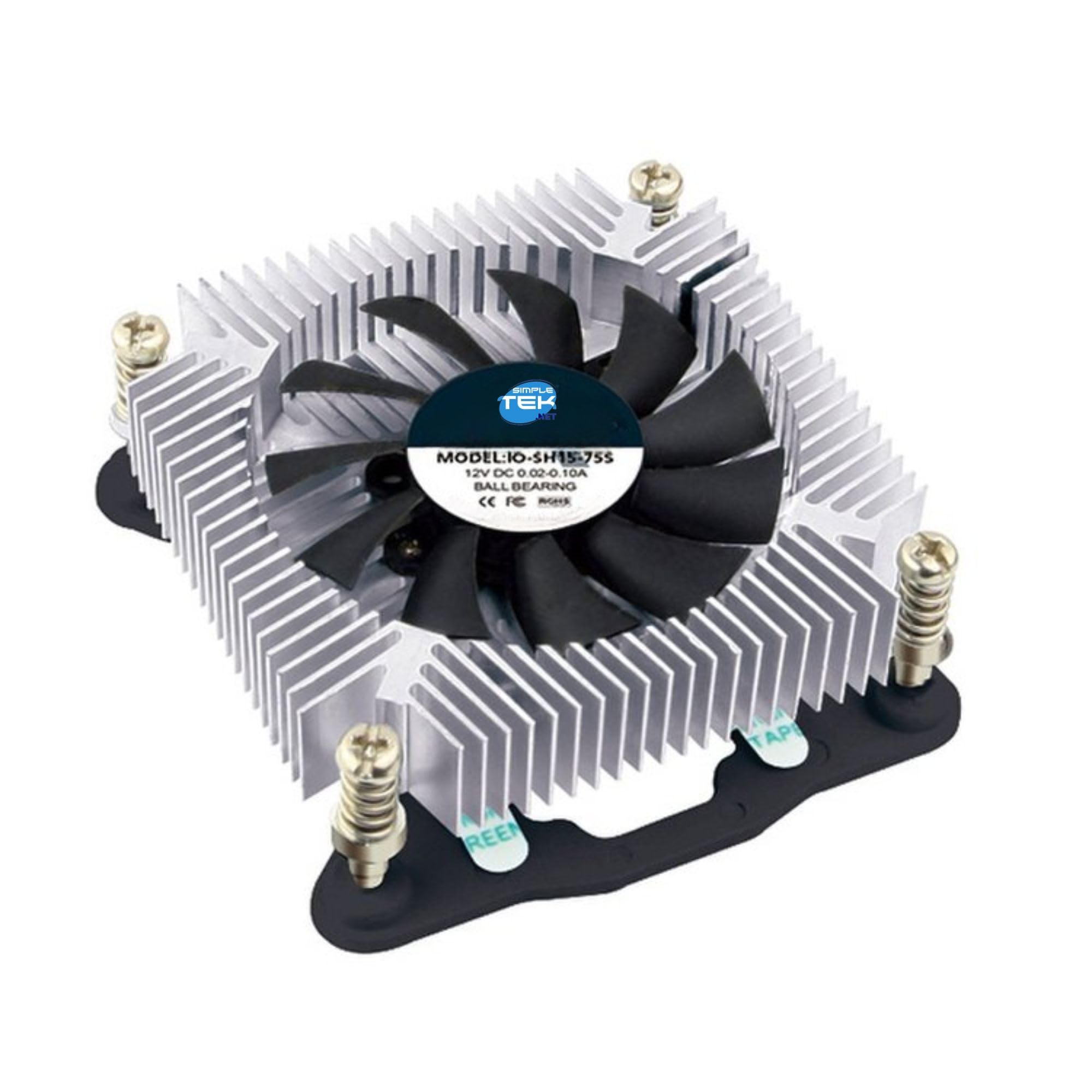 SIMPLETEK - Dissipatore CPU Low Profile 23mm 75W TDP | LGA 1200 1150 1151 1155 1156 | Ideale per HTPC e SFF