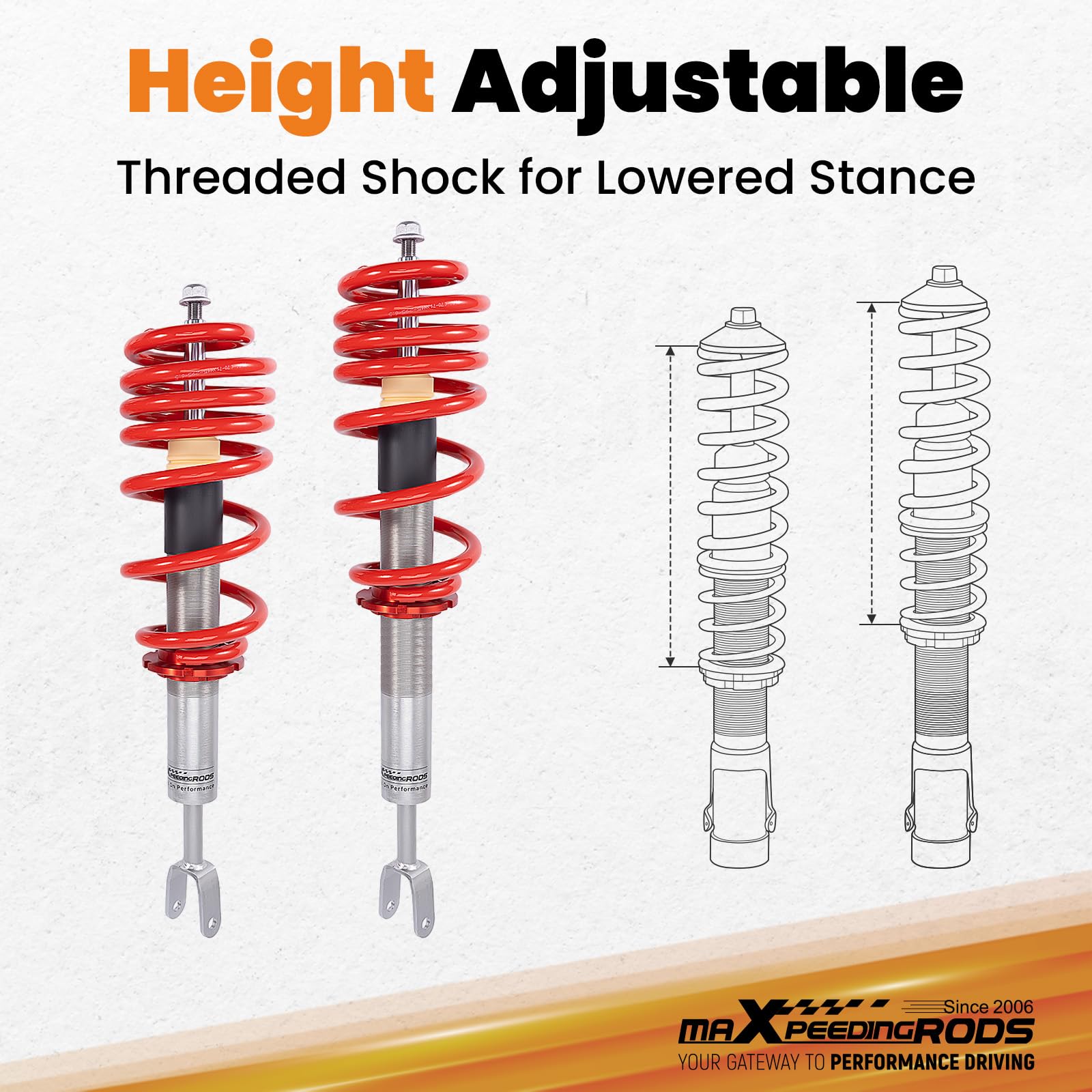 maXpeedingrods Gewindefahrwerk Sportfahrwerk Für Audi A4 Avant 8ED B7 8EC B7 8E5 B6 1.9 TDI /1.8 T /2.0 FSI 2000-2005