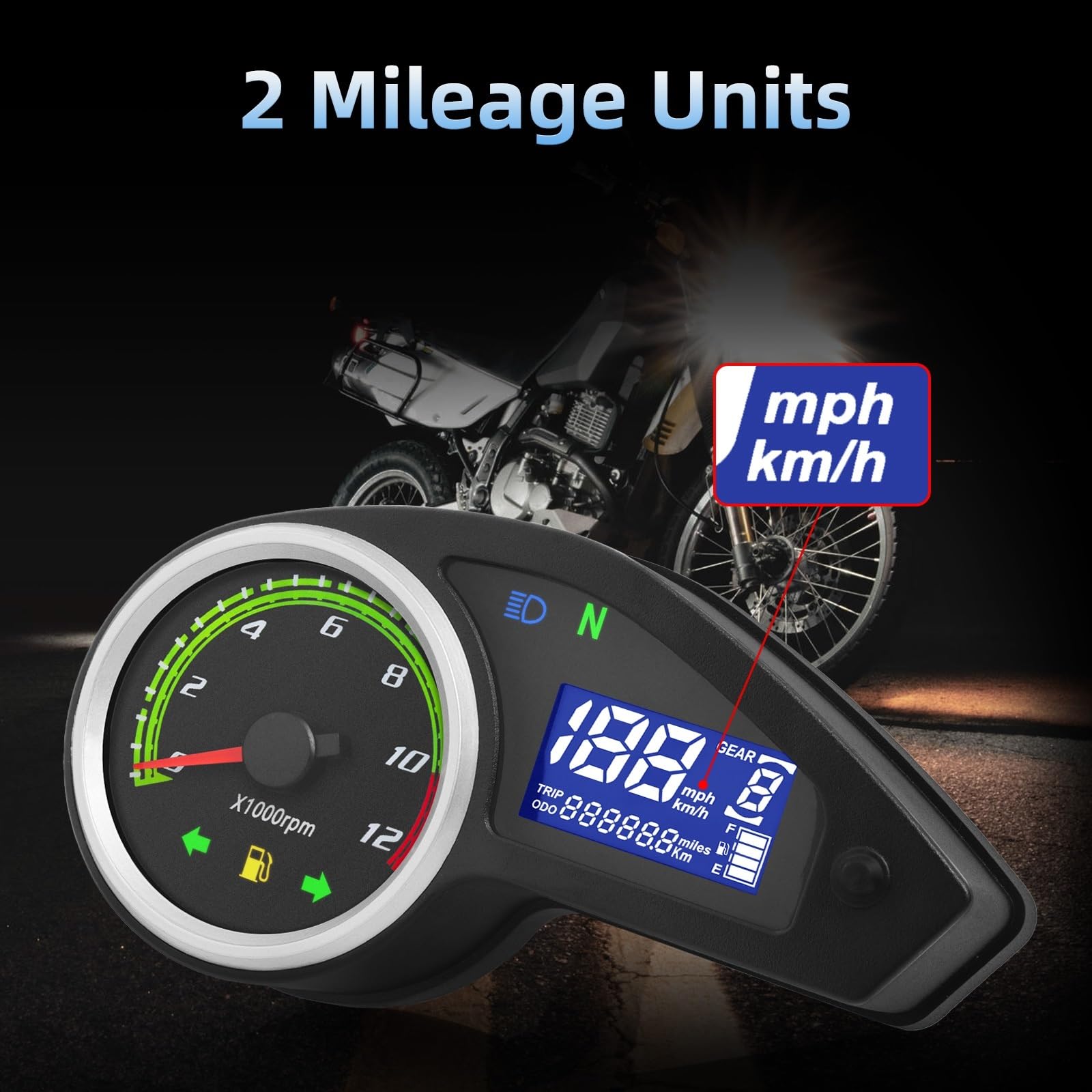 Odómetro Digital Odómetro Digital para Motocicleta, Velocímetro, Tacómetro, Medidores De Nivel De Combustible para Brasil CG Todoterreno GY200 Enduro 250