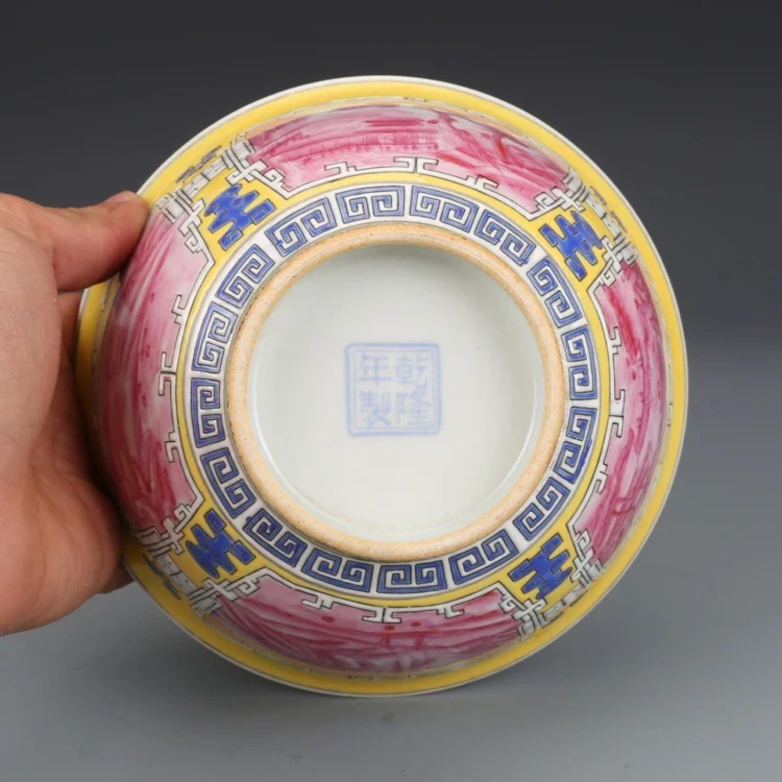 Handbemalte antike Porzellanschale, 15,5 cm, Qing-Dynastie-Stil, Keramikschale für Dekoration