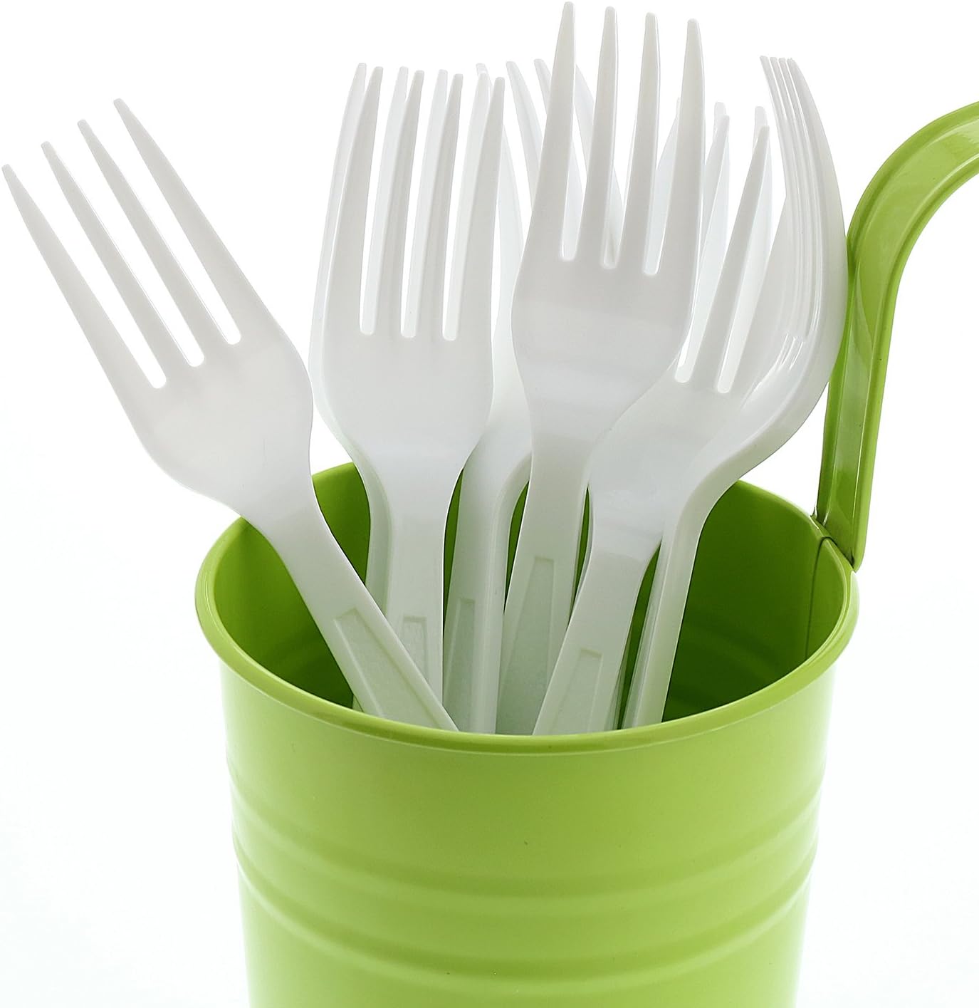 AmerCareRoyal Heavy Weight Unwrapped Disposable Polystyrene Plastic Forks for Restaurants and Catering in Retail Packaging, White, Pack of 1000