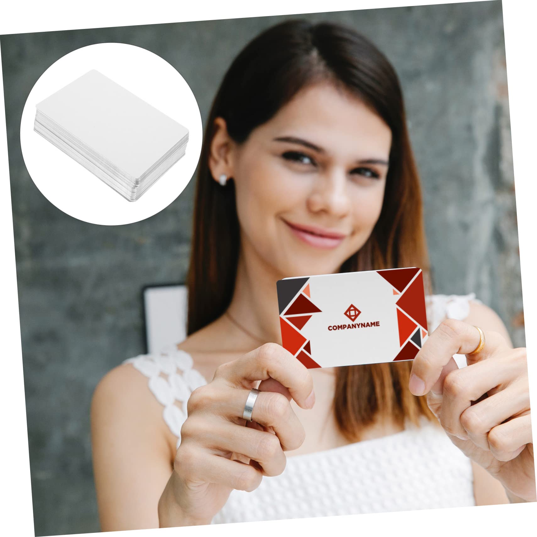 100 Tarjetas de para Sublimación, Grabado y Personalización, Tamaño 3.4X2.1 Pulgadas, Superficie Lisa y Doble Cara, Adecuado para Tarjetas de Presentación DIY