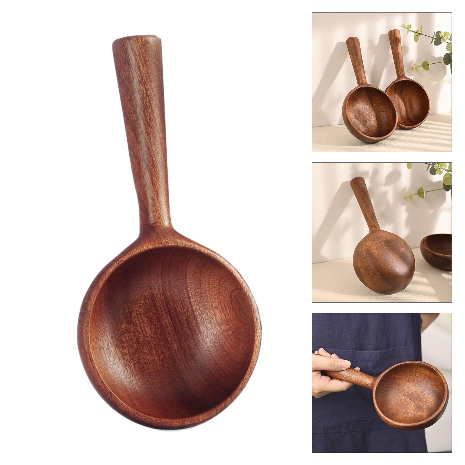 Cucchiaio da cucina in legno di grandi dimensioni, ideale per pentole calde per la preparazione di pasti salutari, casa, cucina, Ultensils, utensili da cucina in legno naturale
