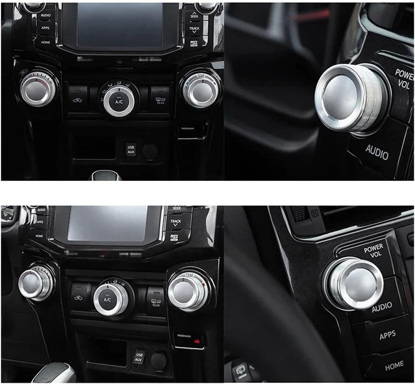 Car Air Conditioner Switch Knob Set Compatible With Toyota Speedmaster 4runner Central Control Audio Volume Knob Car Styling Interior Parts(Red 2pcs)