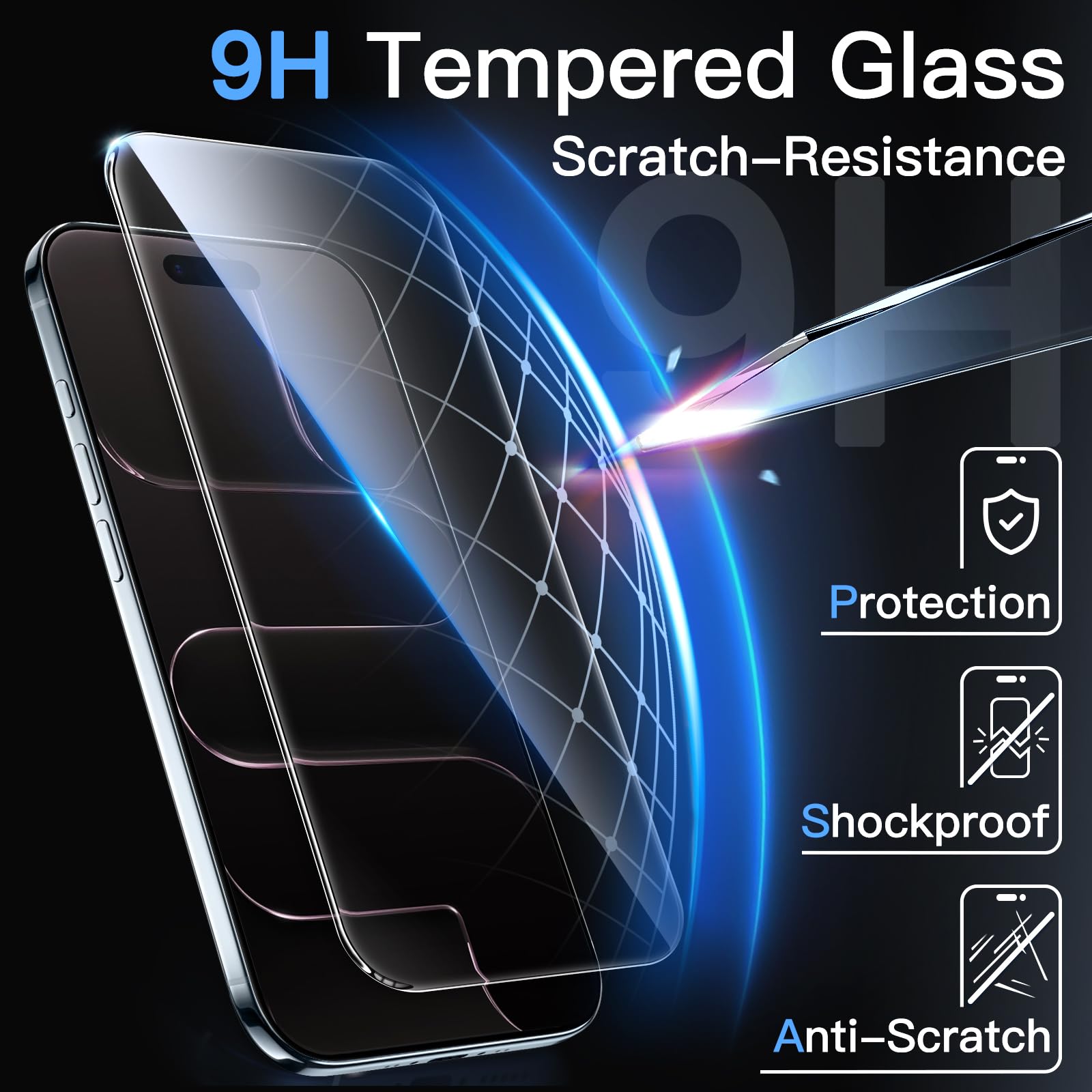 Protection D’écran JETech Pour IPhone 17 Air - Verre Trempé 9H, Anti-traces, Pose Facile - Lot De 2, Compatible Avec Les Coques