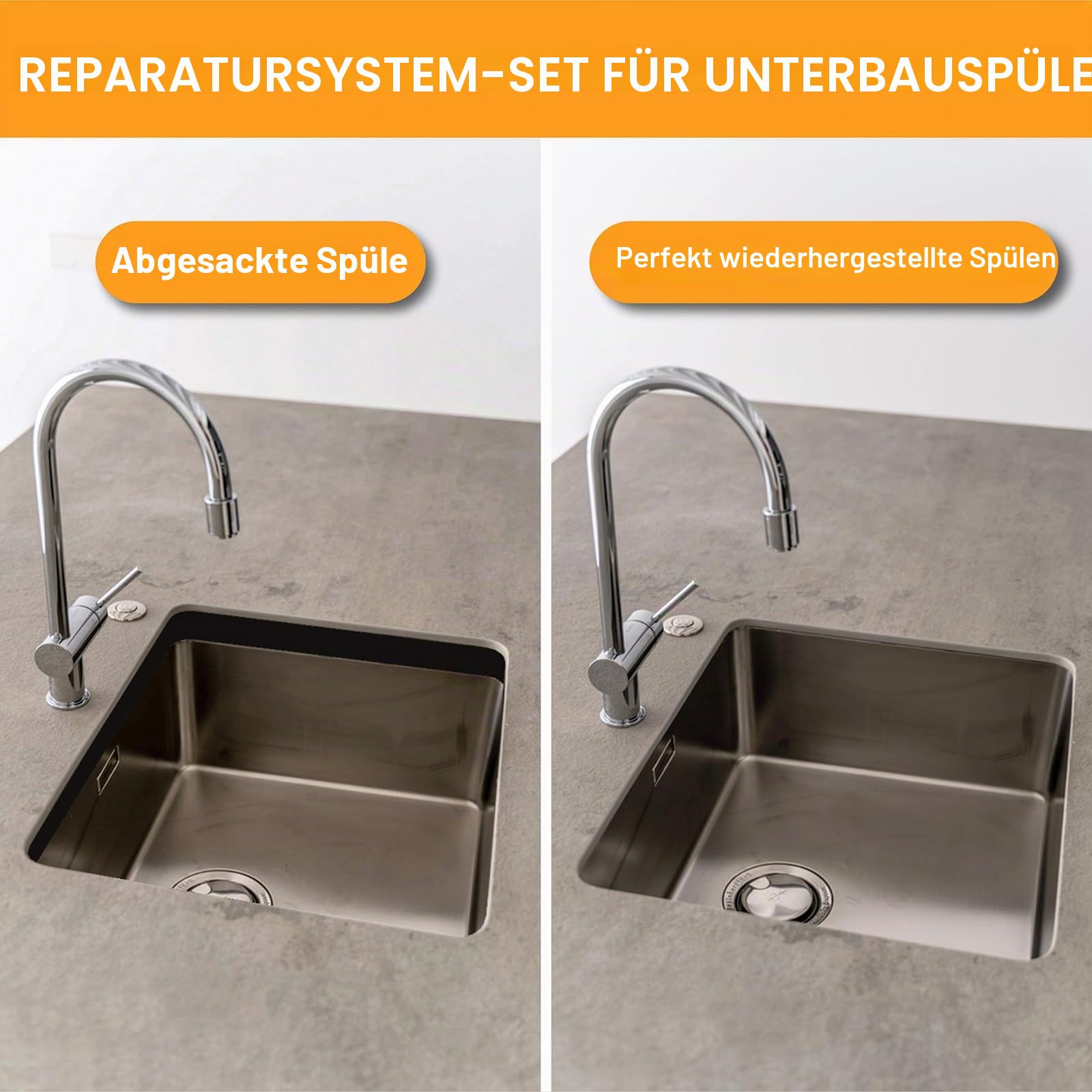 2 Stück Unterbauspüle-Halterungen, verstellbares Edelstahl-Installationsset für robuste Unterbau-Küchenspüle, effektiv teilen Sie das Gewicht der Spüle (71 cm - 100 cm)