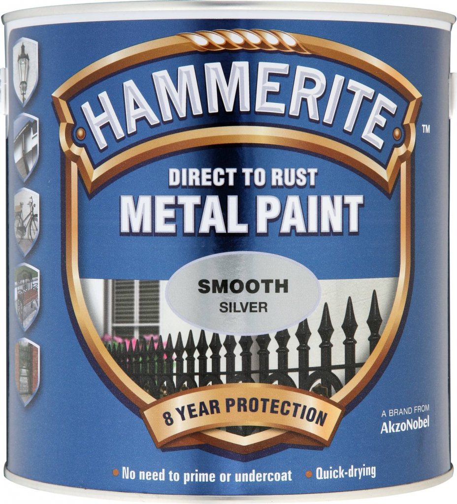 Hammerite Metal Paint Smooth 2.5L Silver