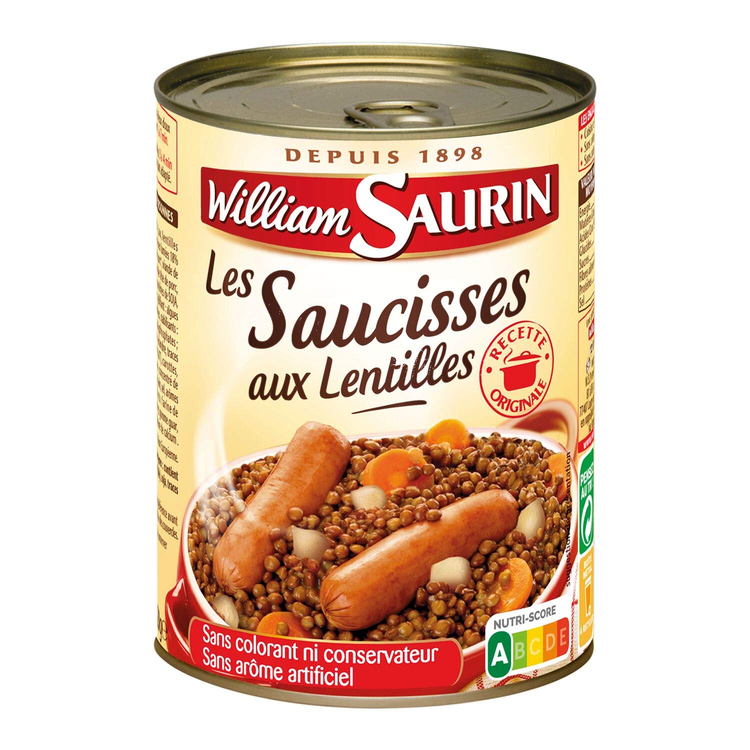 William Saurin Würste mit Linsen 420 g 6 Stück