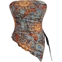 Milumia Womens Boho Crop Top Y2k Asymmetrical Bandana Tube Tops 2000s Clothing Western Outfits
