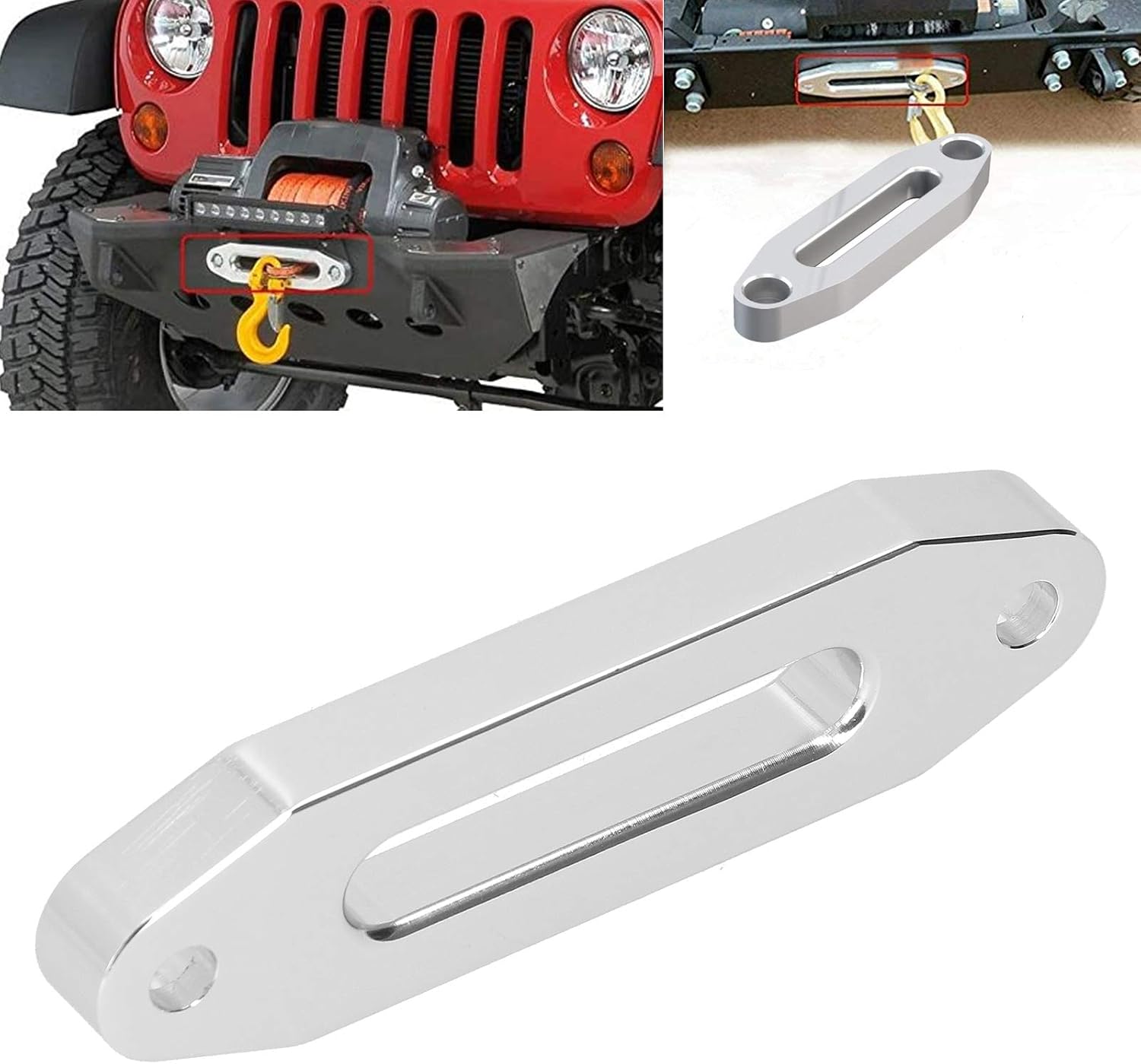 Metal Hawse Fairlead Compatibility with Synthetic Winch Rope - 3000-4000 lbs Weatherproof Vehicle Accessory with Off-Road Recovery