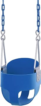 Machrus Swingan Toddler Swing Seat for Outside- Baby Swing for Swingset- High Back Bucket Swing with Adjustable Vinyl Coated Chains- Sturdy Infant Outdoor Swing- Fully Assembled, AntiRust, Max 220lbs
