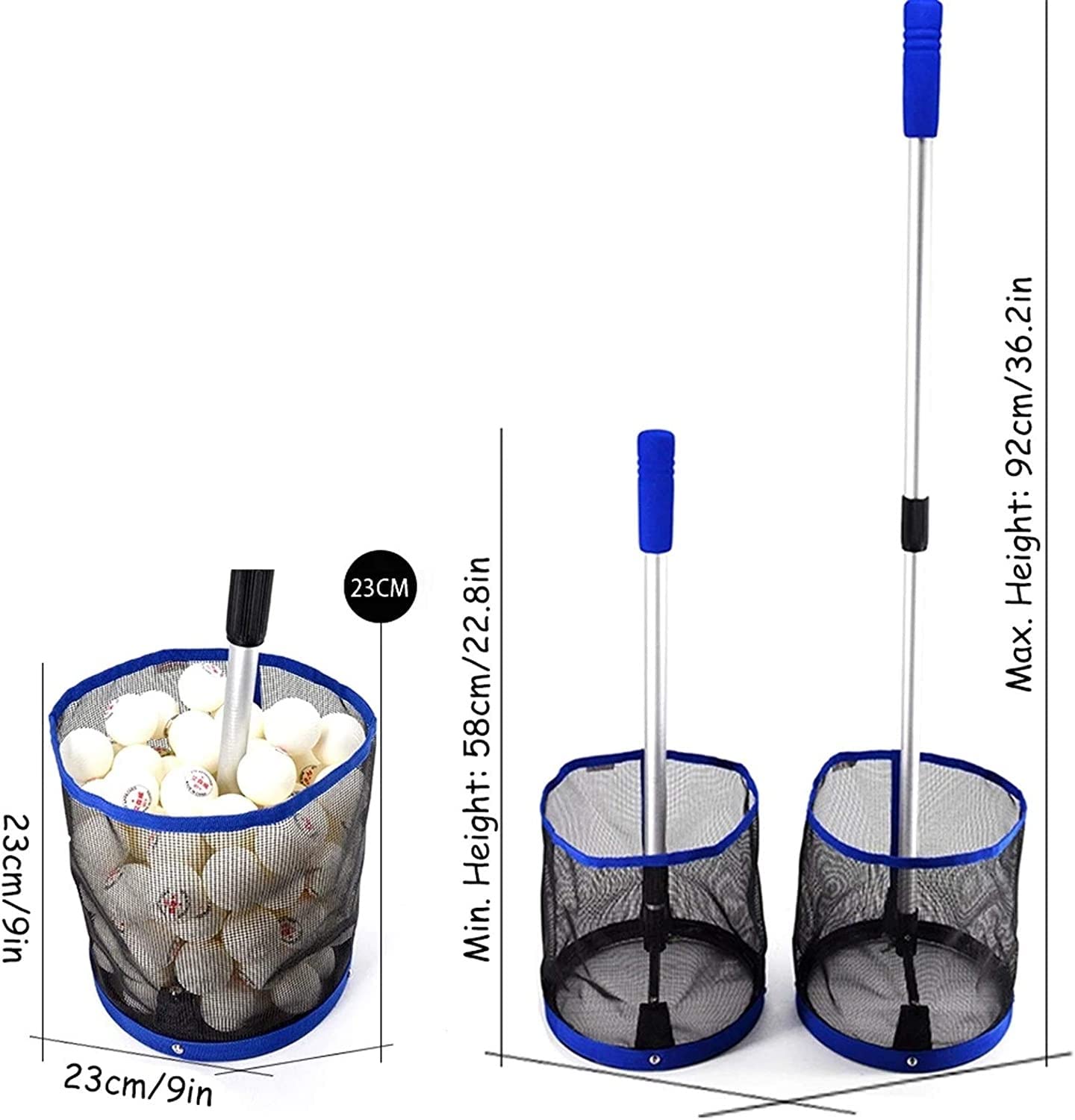 Raccoglitore di Palline da pingpong ， Raccoglitore di Palline da Ping Pong ， Raccoglitore di Palline da Ping Pong di Grande capacità da 120 Palline ， Raccoglitore di Palline portat