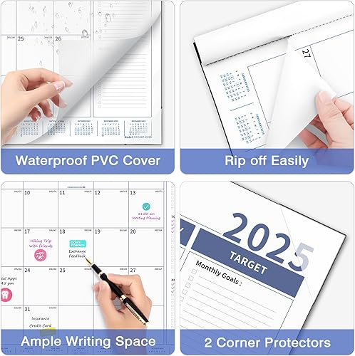 Miniatura 10 de Ospelelf Calendario de escritorio grande 2024 x 17 pulgadas, calendario de 18 meses de enero de 2024 a junio de 2025, calendario de escritorio con
