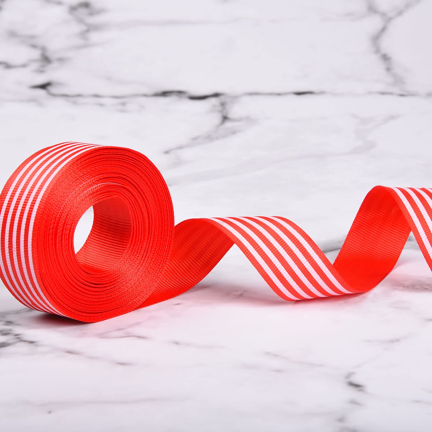 Nastro In Grosgrain A Righe Nero E Rosso – 22,86 Metri X 2 Cm – Poliestere Double Face Per Confezioni Regalo E Decorazioni - 3