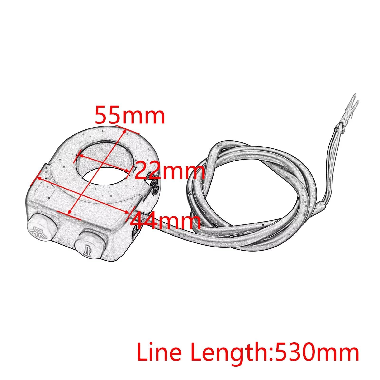 Interruttore manubrio da moto da 22 mm ATV Scooter Bicicletta elettrica Parti di rimontaggio universali Pulsante combinato clacson e fari Manubrio Kill Interruttore