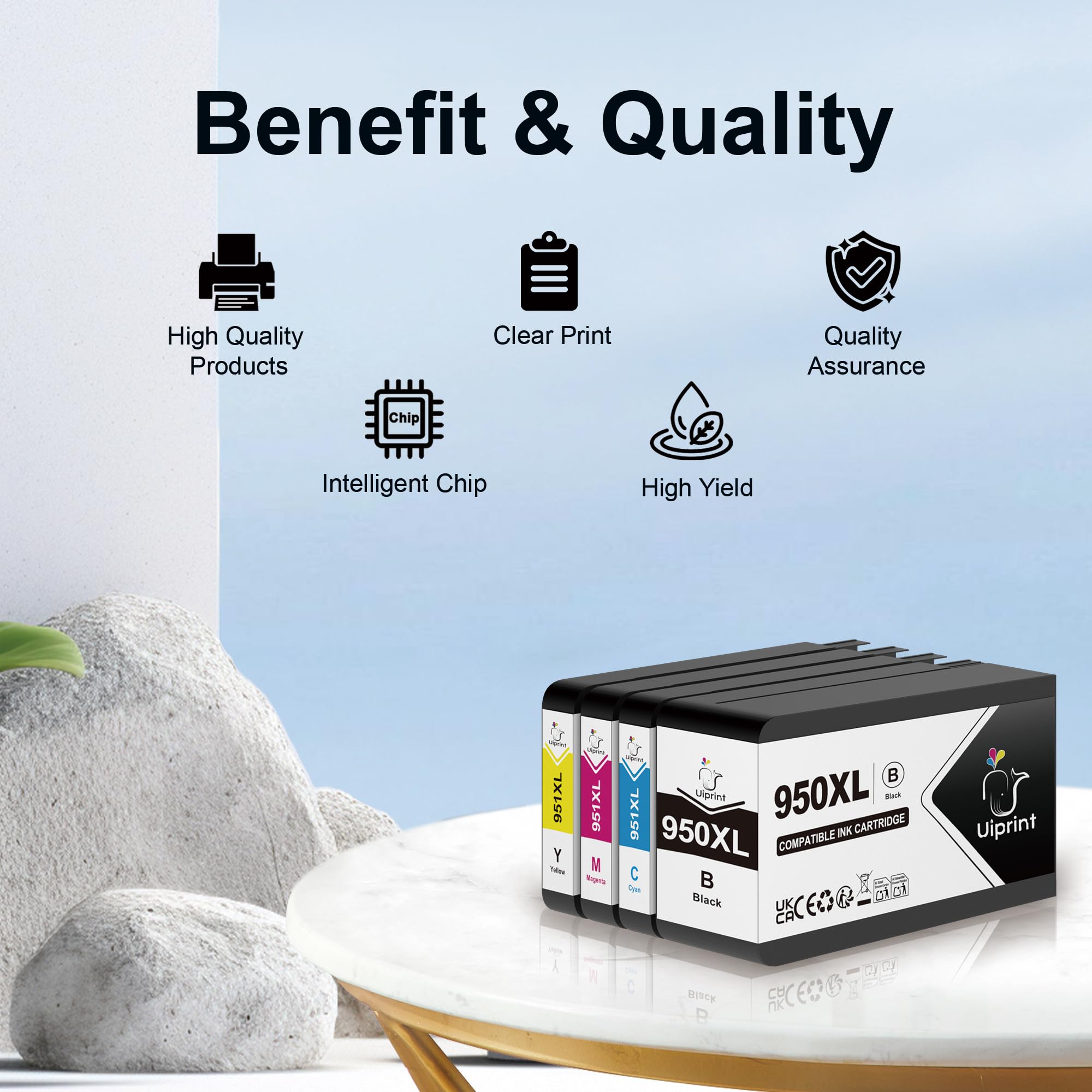 Uniwork 950XL 951XL Cartuchos de Tinta Reemplazo para HP 950 951 XL