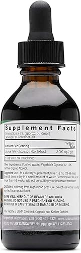 Miniatura 2 de Nature's Answer Suplemento de raíz de regaliz 2000 mg 2oz Extracto bajo en alcohol  Apoya la digestión  Promueve la función respiratoria