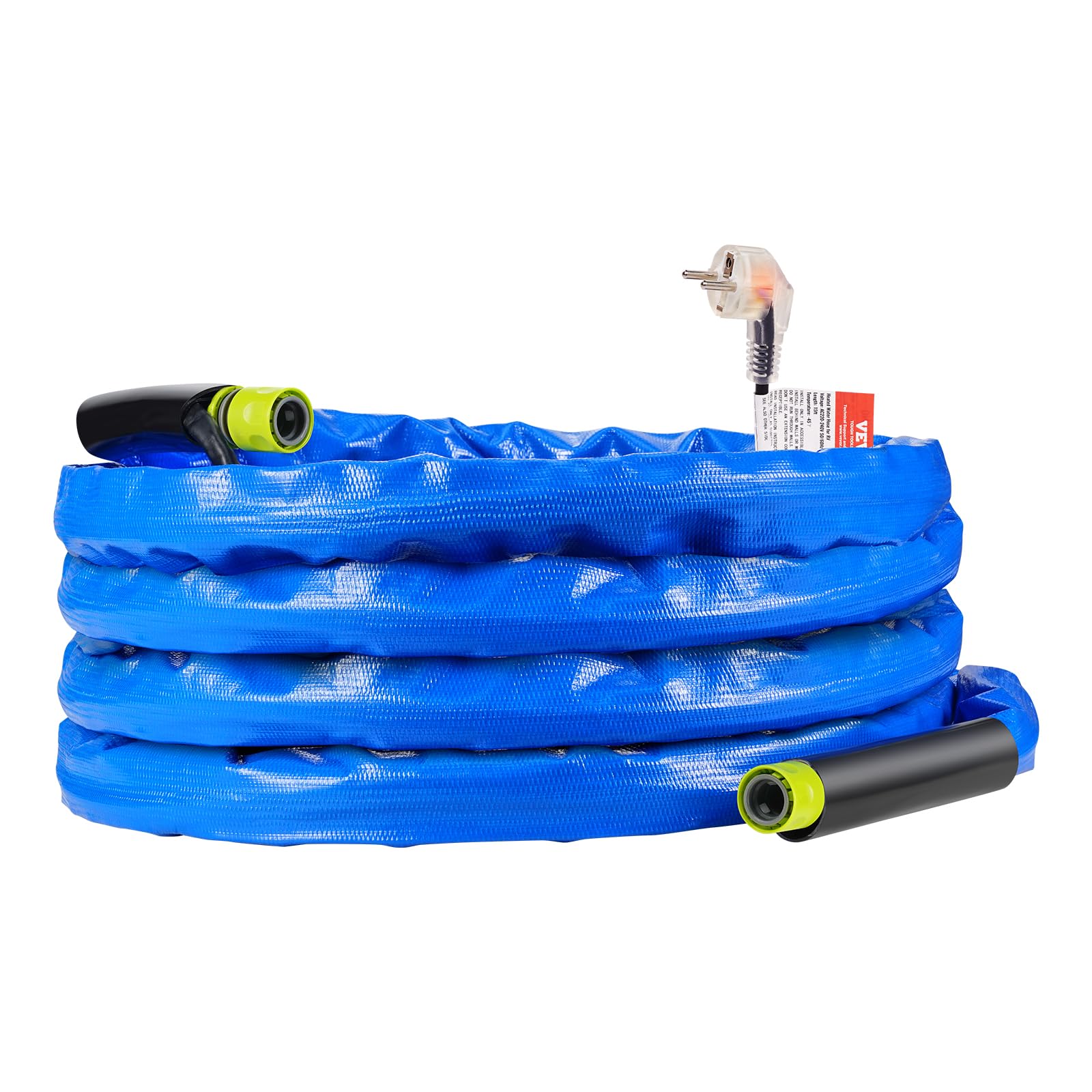 VEVOR Tuyau d'Eau Chauffant pour Camping-car 7,6 m, Tuyau d'Eau Potable Antigel jusqu'à -42,7 ℃, avec Couvercle Ondulé, Autorégulation Automatique, Diamètre Intérieur de 16 mm, sans Plomb ni BPA
