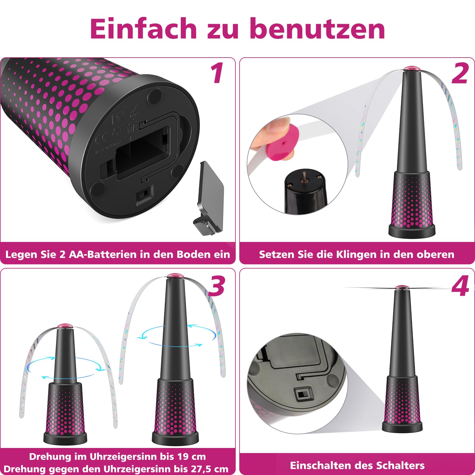 Ventilador repelente de moscas para la mesa, repelente de moscas, ventilador, protección contra moscas, terraza, protección contra insectos, 4 unidades