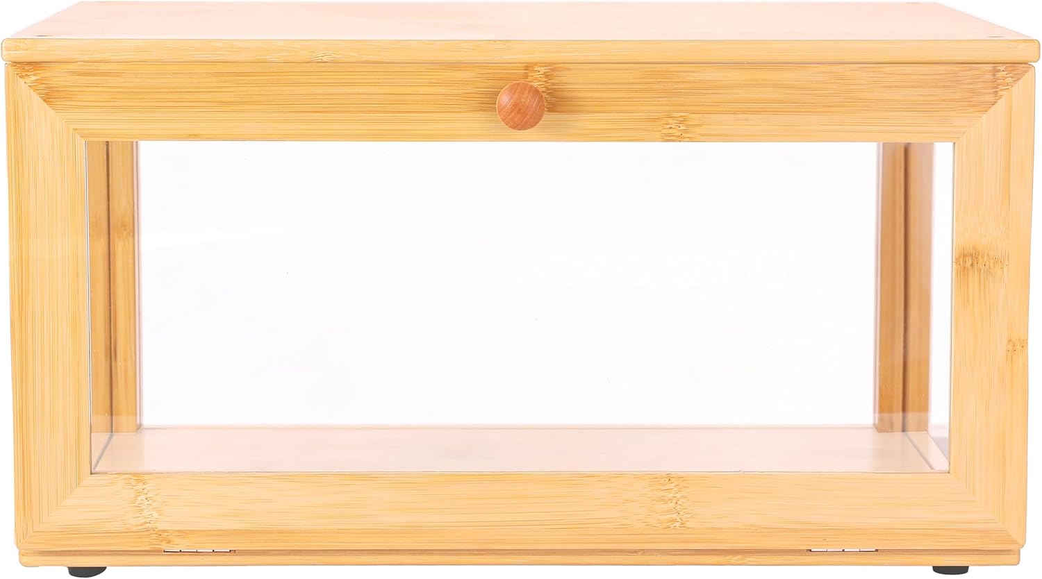 ETMI Bamboo Bread Box for Kitchen Countertop Pastry Display case kitchen Storage (bamboo clear)