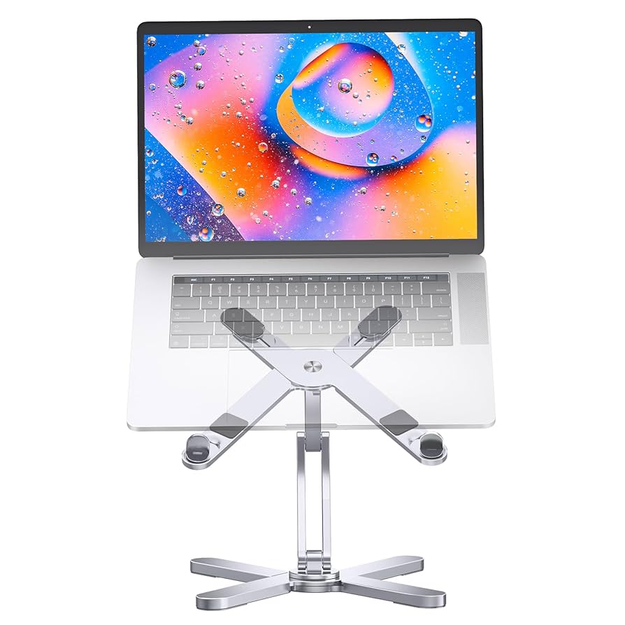Adjustable Desk Laptop Stand For MacBook Pro Riser Ergonomic Aluminum Alloy Notebook Holder Compatible 9-17inch Laptop 3 Layers