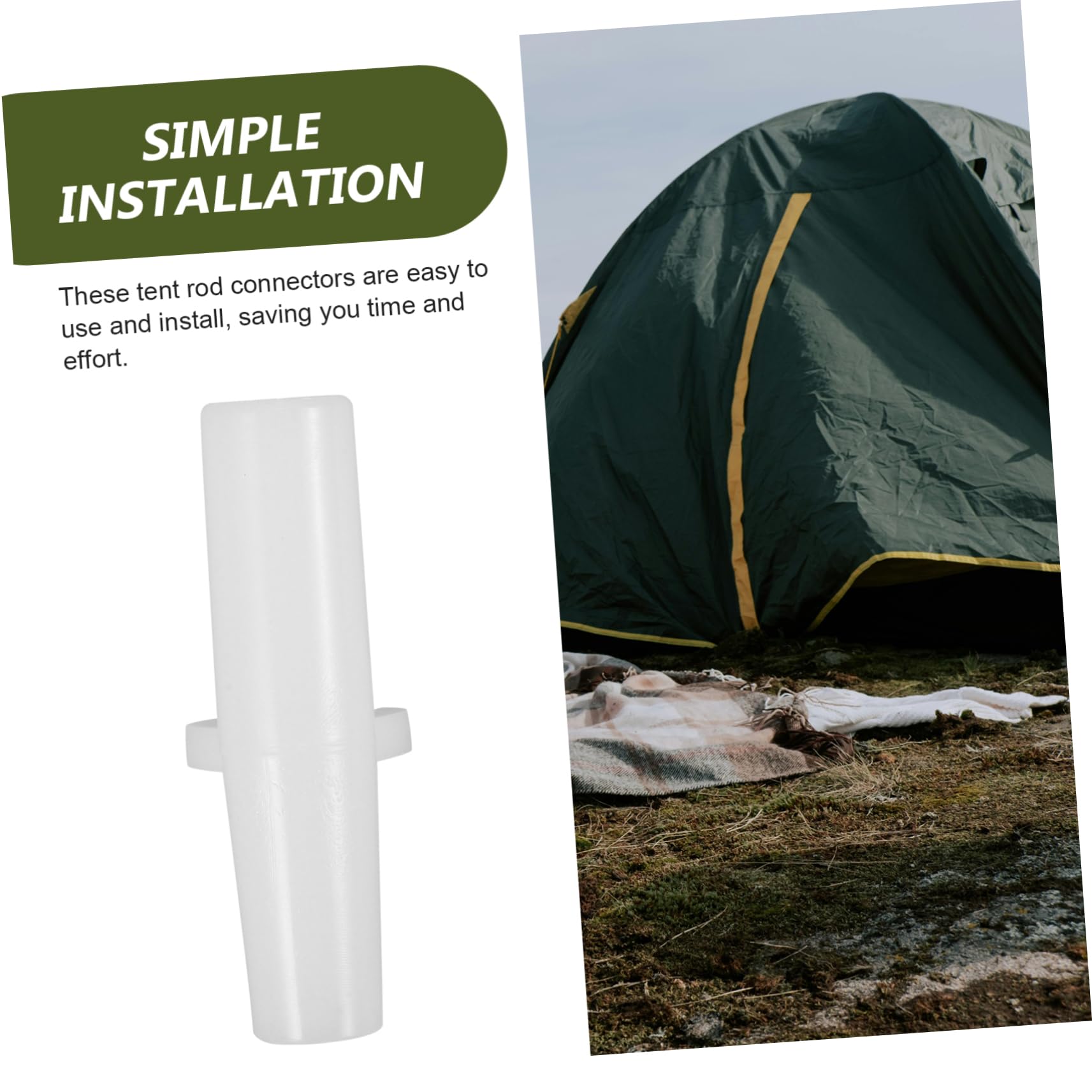 Hemobllo Couvre-Pieds De Tente Adaptateur pour Tige De Tente Manchon De Connexion pour Poteau De Tente Connecteur De Poteau Connecteur pour Tiges De Tente Adaptateur pour Poteau