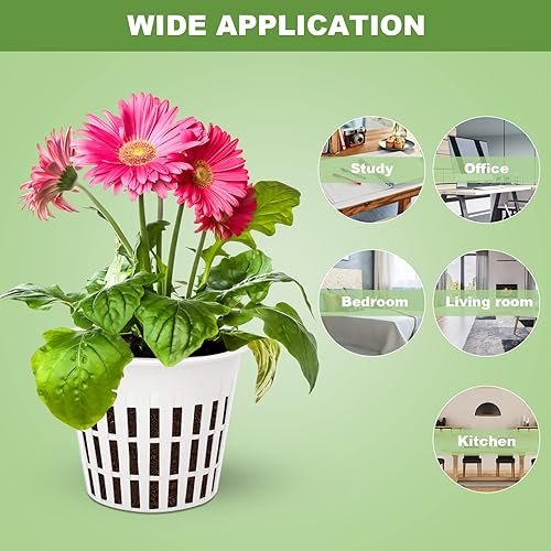 Miniatura 3 de Maceta de orquídea, paquete de 10 macetas de red de 3 pulgadas con agujeros y platillos, maceta de red, macetas de plástico para orquídeas, maceta