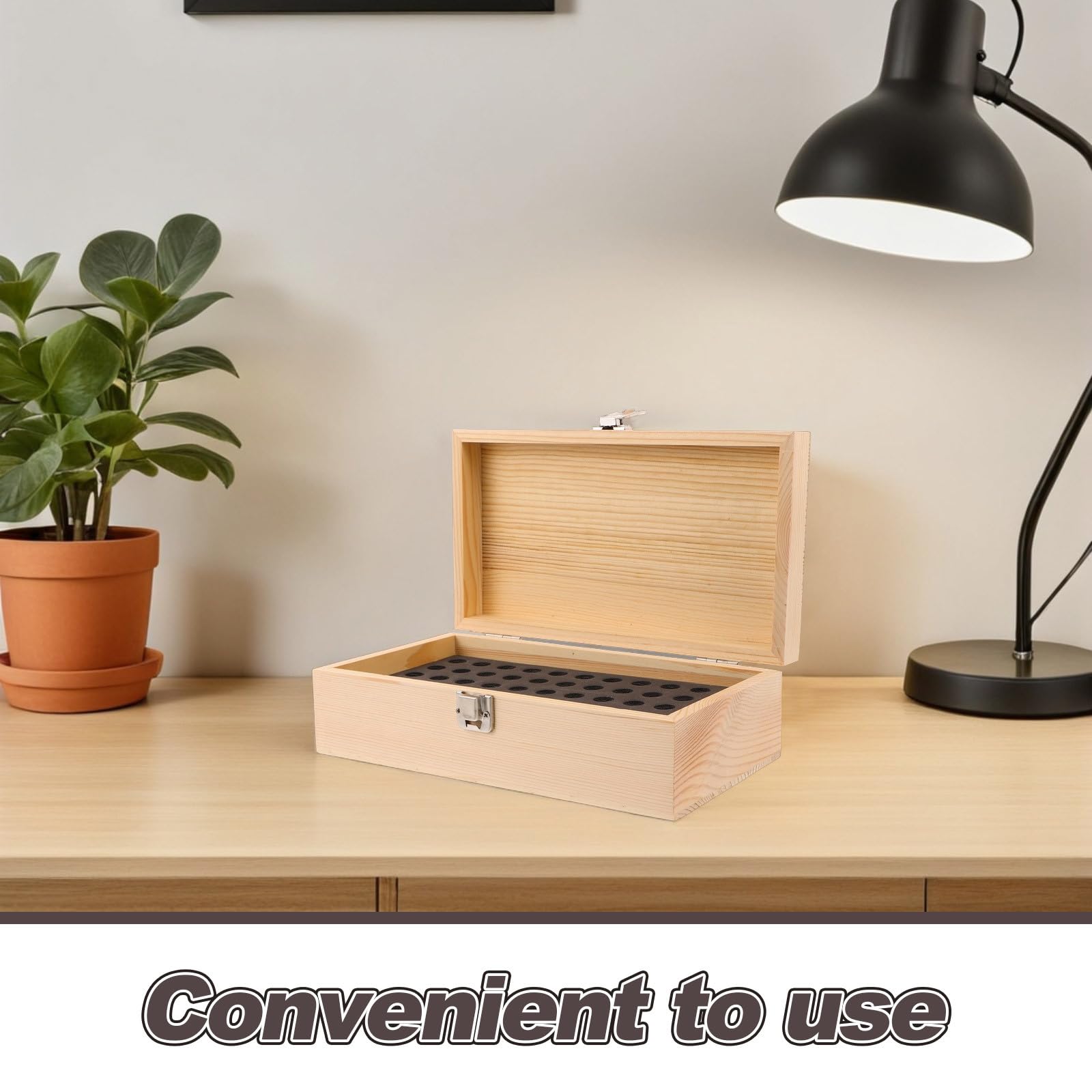 Organizzatore per batterie AA - Custodia protettiva in legno che può contenere fino a 55 batterie - Contenitore per celle di litio di ricambio da 25x14 cm con rivestimento in spugna per