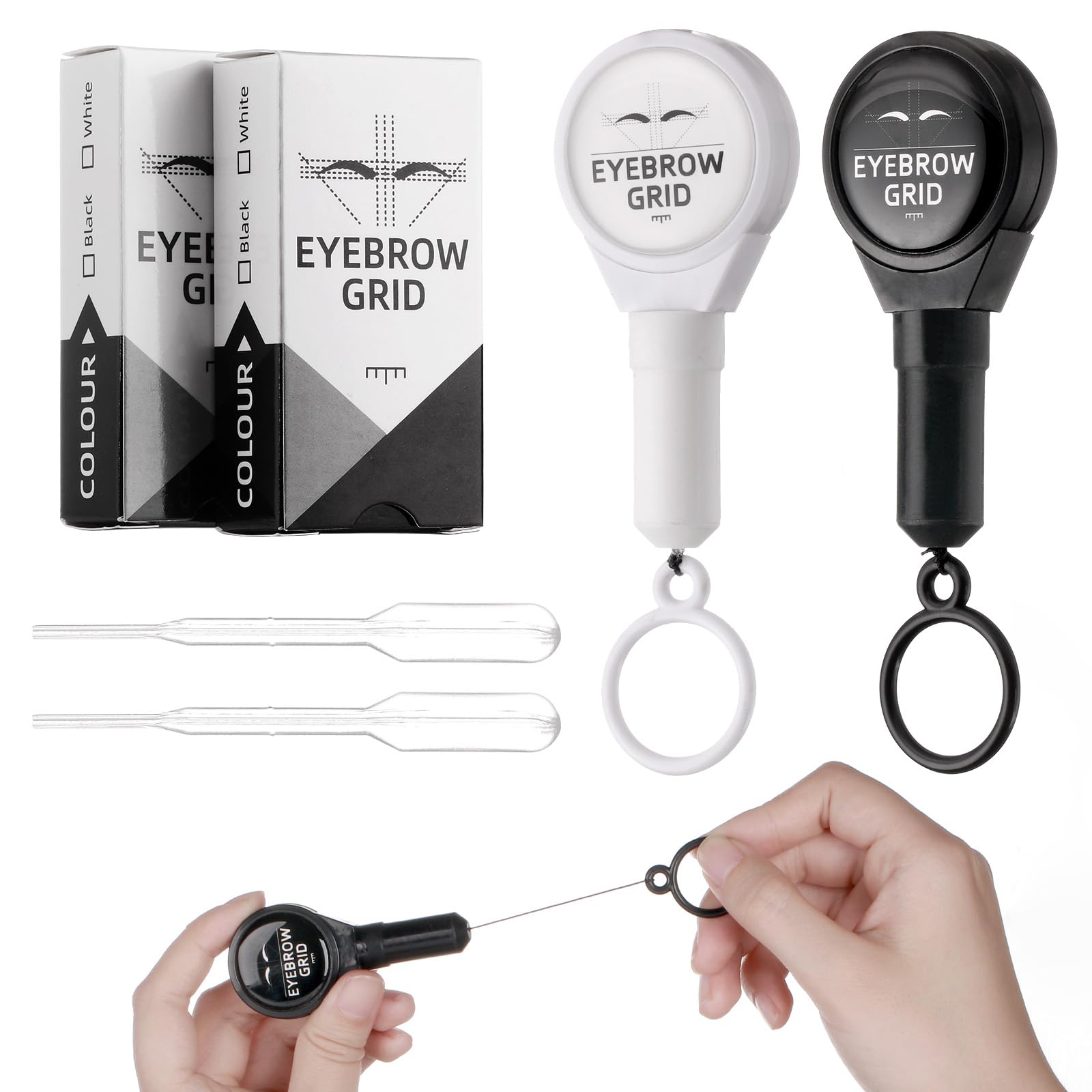 Charme Princesse Brow Mapping String (Ten Thousand Lines Can Be Drawn) Premium Eyebrow Mapping String Kit - Black and White Pro Mapping String for Brow and Lip Measuring(23.6 inch) TA633KIT