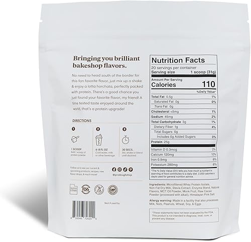 Miniatura 2 de ProDough Gourmet Whey Isolate - Proteína hidrolizada en polvo para mezcla de batidos, mezcla de enzimas de fácil digestión, 0.88 oz de proteína por