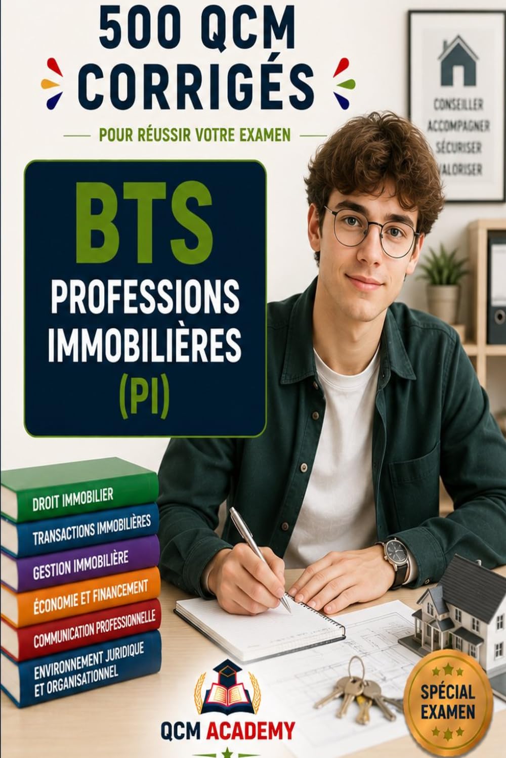 BTS Professions Immobilières (PI): 500 QCM Corrigés | Cahier d'entraînement pour réussir l'examen et préparer la carte professionnelle en autonomie | ... copropriété, ALUR | Annales et révision