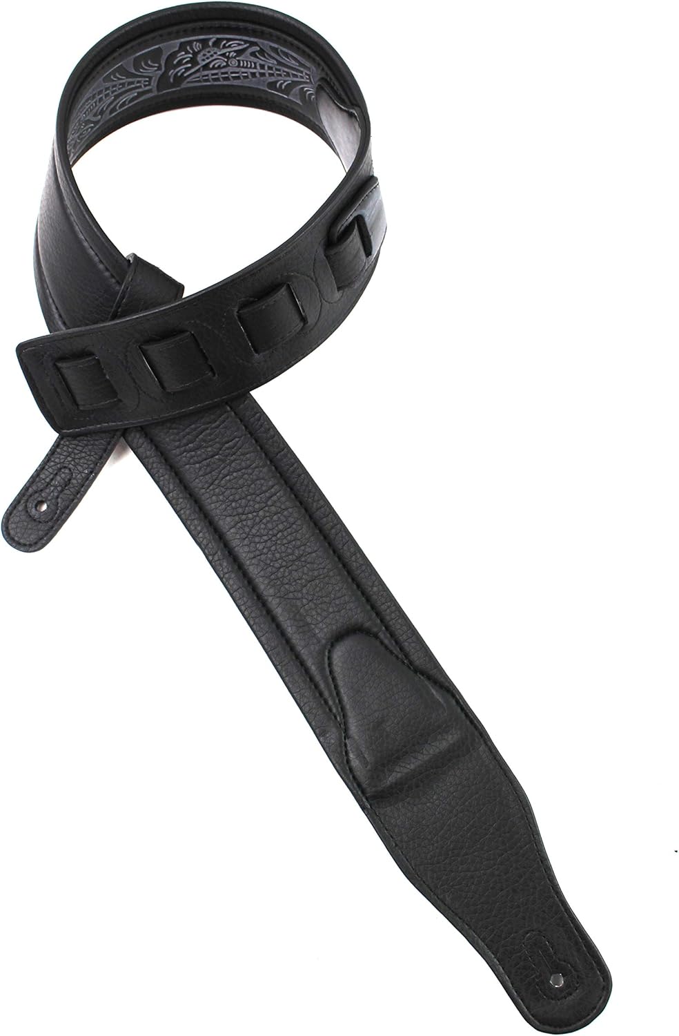 Walker & Williams GB-102 Black Padded Leather Strap Classic Live Oak Pattern