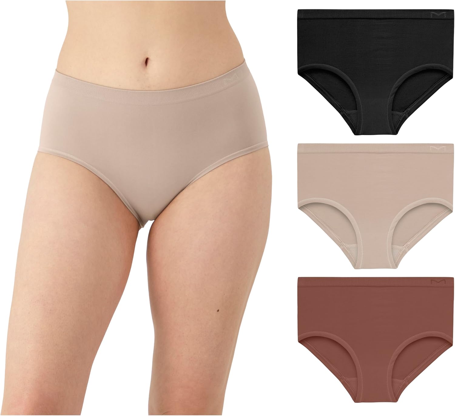Maidenform M Bikini, Mid-Rise Hipster Panty, Seamless Underwear for Women, 3-Pack