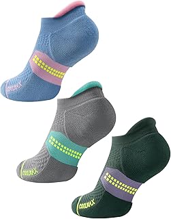 Calcetines de compresión Coolmax Bamboo para correr, invisibles, para mujer, con amortiguación, absorción de humedad, antiampollas y transpirables
