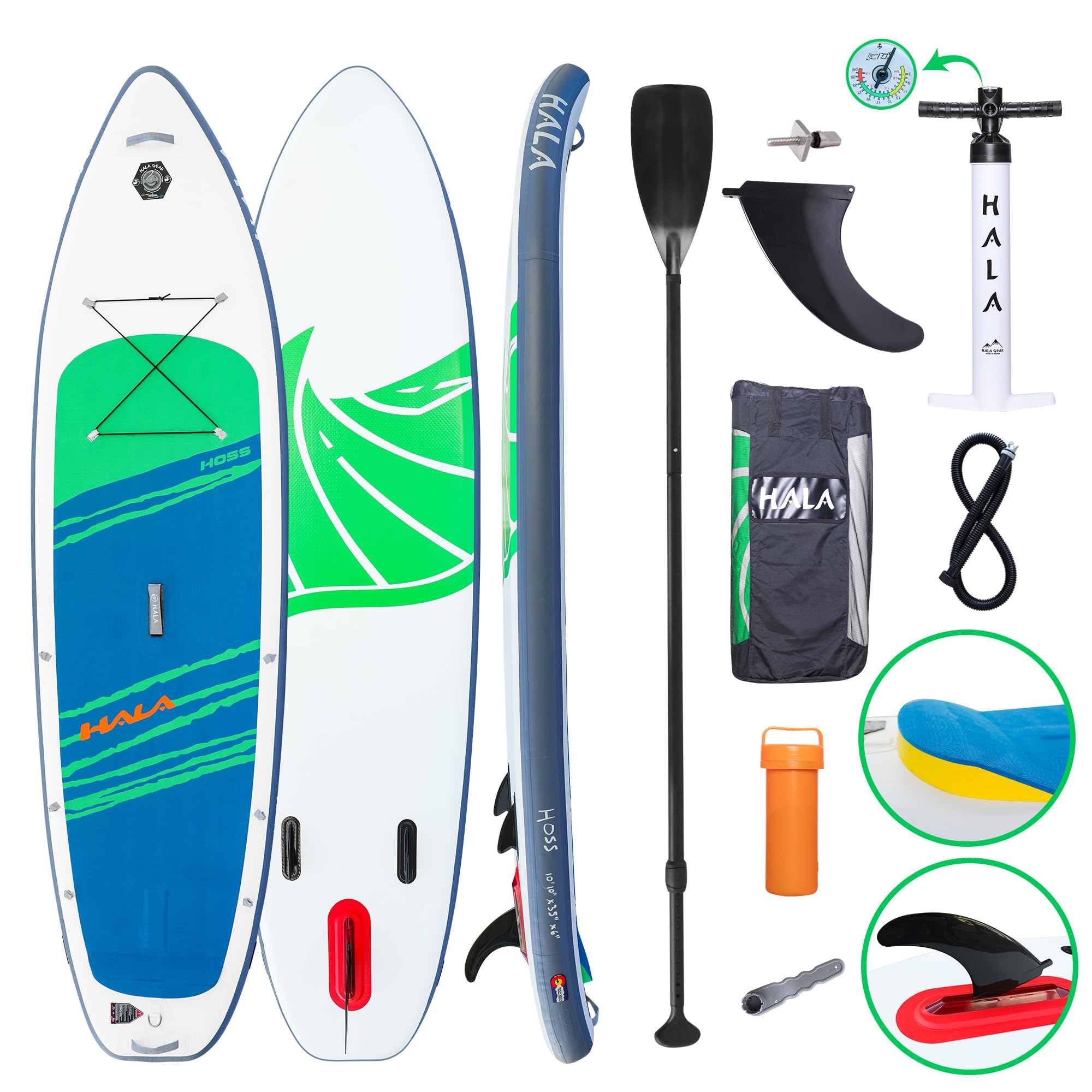 Hala 10.10' Tabla Paddle Surf Hinchable (Paleta Negra)