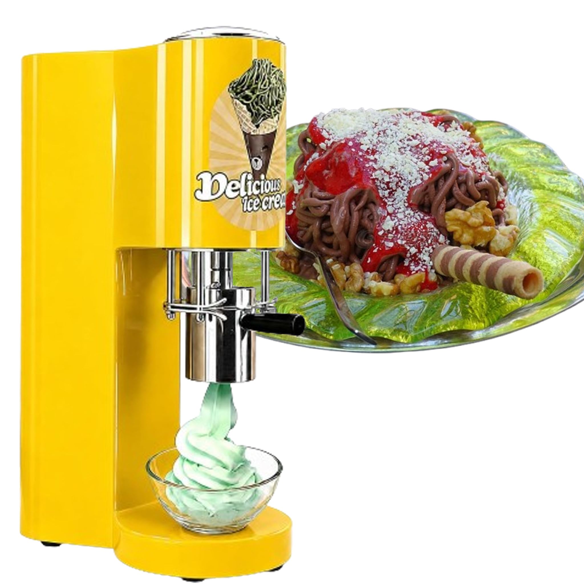 Stołowa Maszyna Do Lodów Spaghetti O Mocy 80 W Do Restauracji Yellow