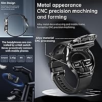 Vista 3 de X10 - Reloj inteligente con auriculares para iPhone, teléfonos inteligentes Android, 1.39 pulgadas, redondo, Bluetooth, llamadas, reloj inteligente