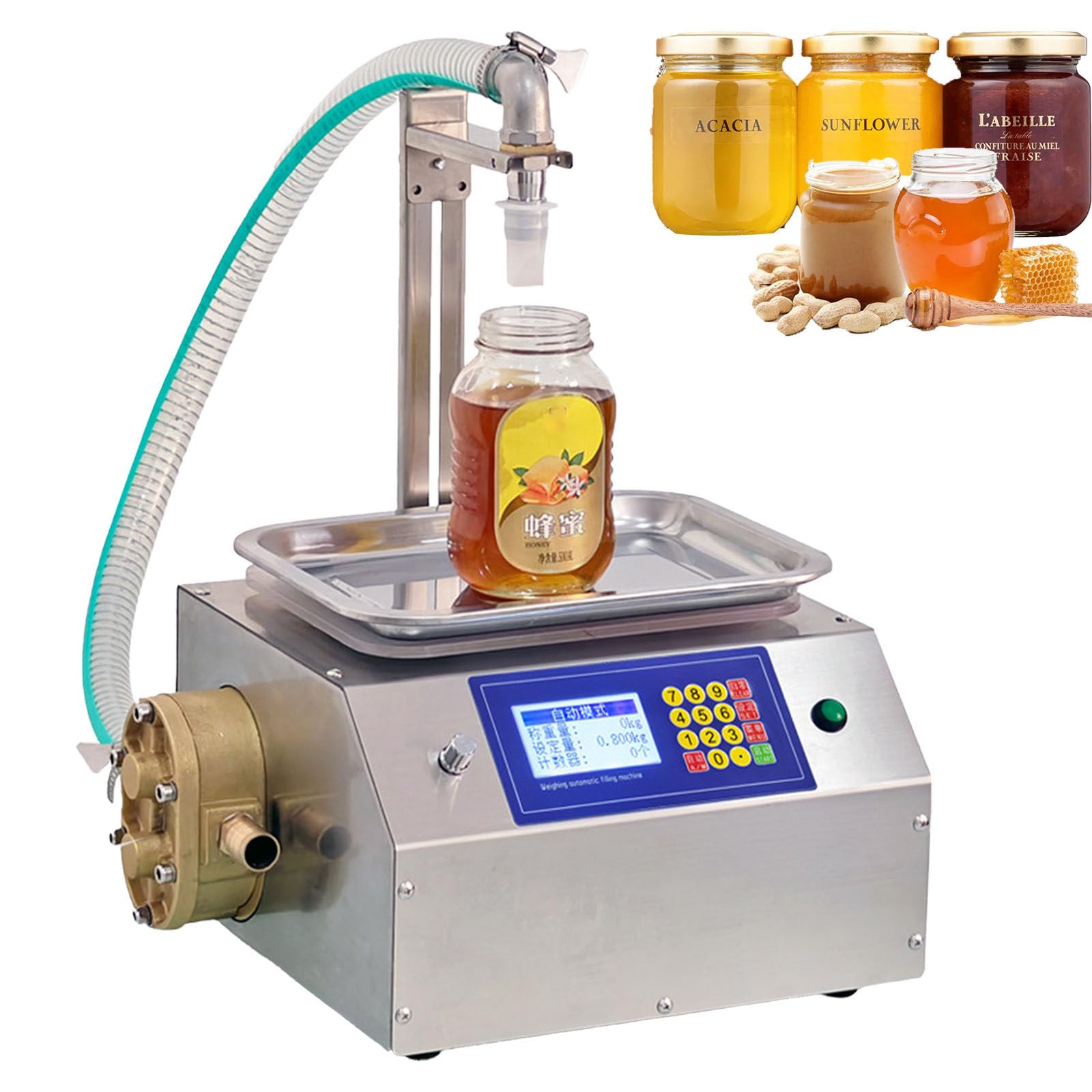 Automatischer Flaschenfüller Mit Wiegefunktion,Automatische Flüssigkeitsabfüllmaschine Mit Waage,15 L/Min Schnellfüller Für Honig,Für Wein,Saft,öl,Parfüm,20 Ml–10000ml.