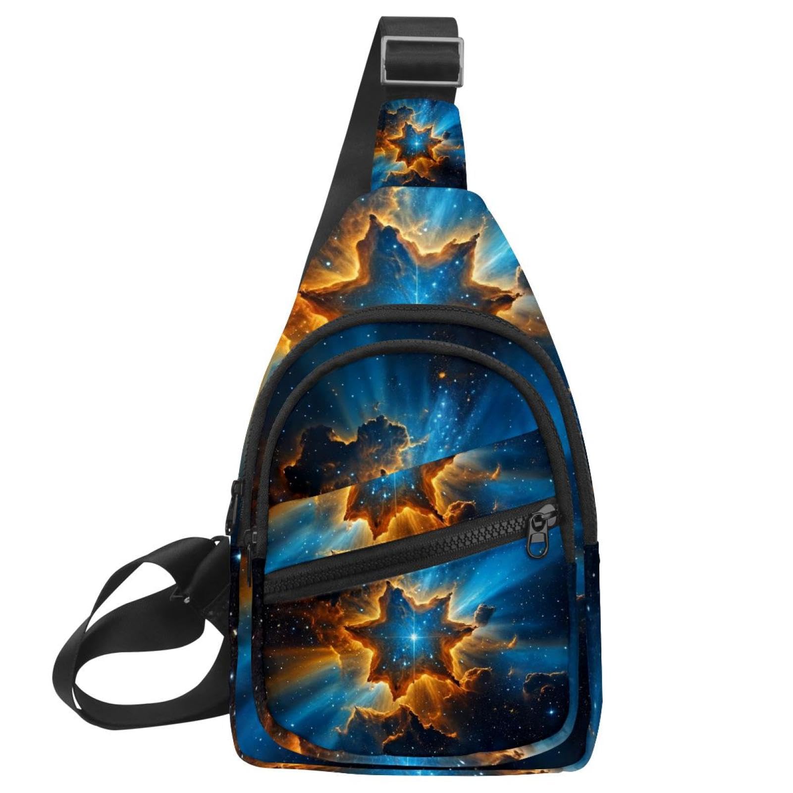 Mochila cruzada Stars Nebula Sling Lateral multicolor ligera de 30x18cm 7