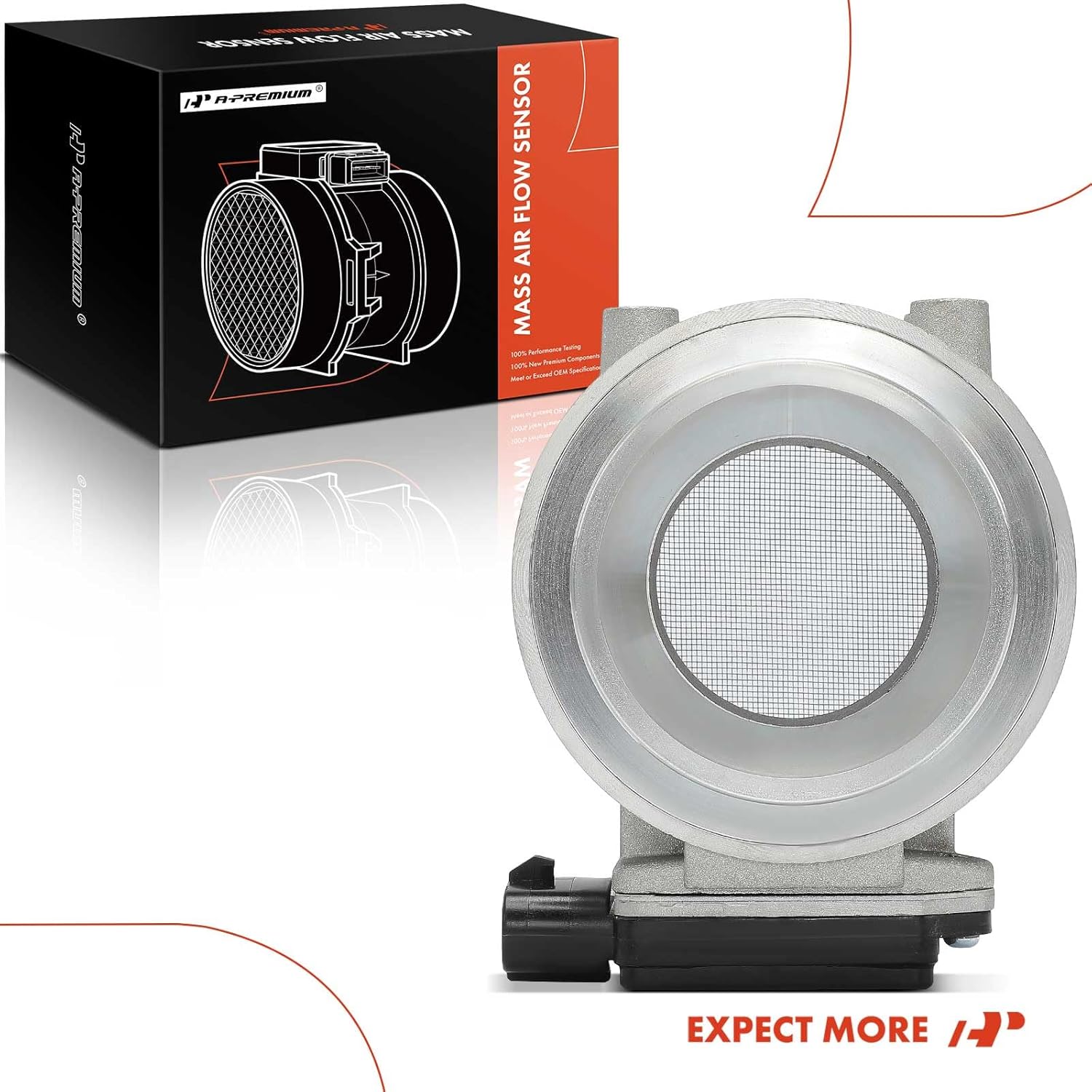 A-Premium Mass Air Flow Sensor Compatible with Ford Mustang 1989-1993 5.0L, Taurus 1989-1995, Thunderbird 1991-1993 & Lincoln Continental 1991-1994 3.8L & Mercury Cougar 1990-1993, Sable 1991-1995