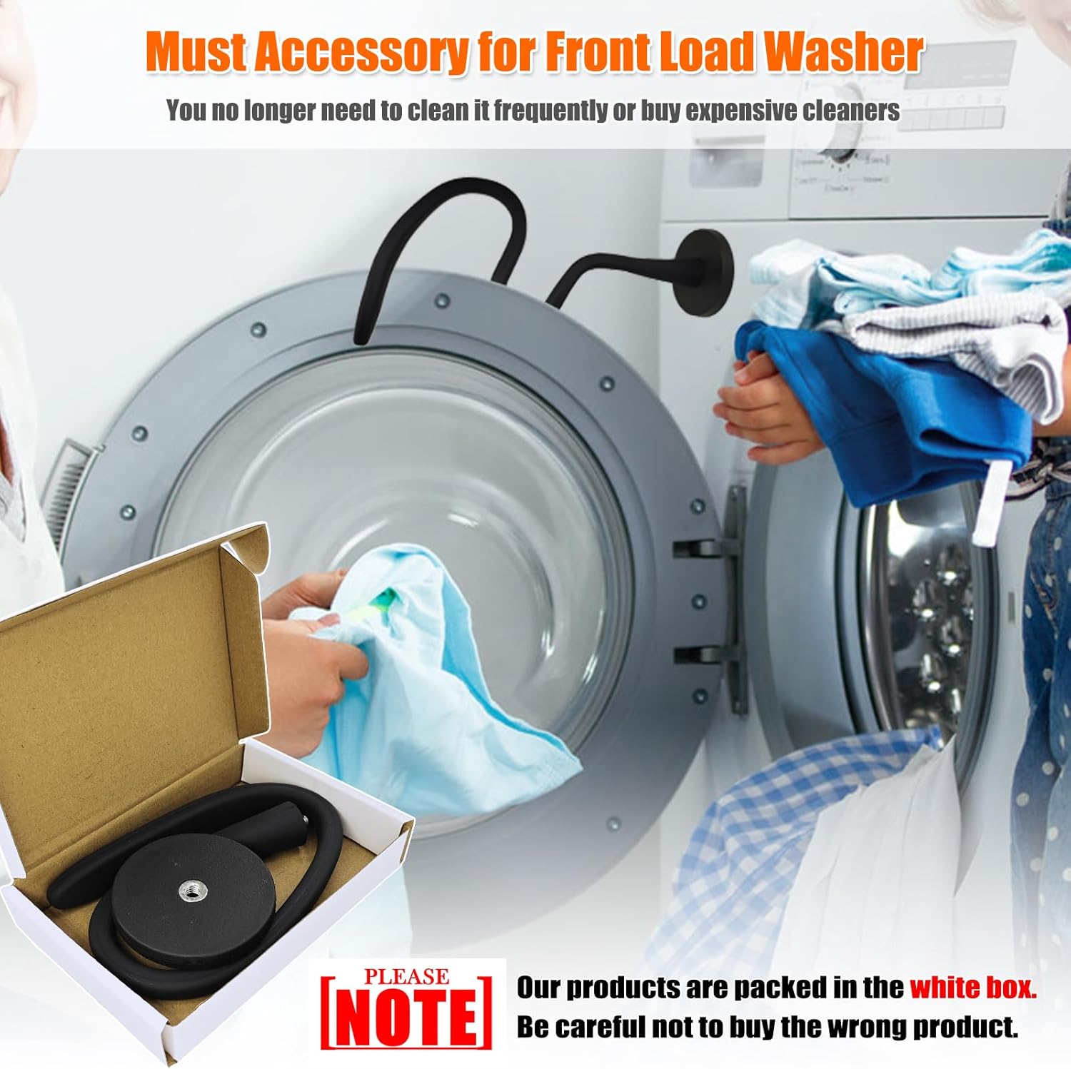 Front Load Washer Door Prop, Removable Flexible Washer Door Stopper, Magnetic Washing Machine Door Holder with 66mm Magnet Base, Keep Washer Door Open to Prevent Odors (Black) 2.6-Inch Magnet Base Black image 7 of 7 B09L1KQBTC