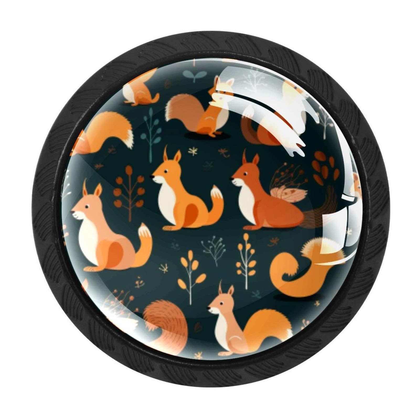 Chenzzzz Multicolored 20 4 Pack Black Squirrel Cabinet Pulls Kitchen Cabinet Handles Ideal For Cabinet,Drawer,Cupboard And Wardrobe
