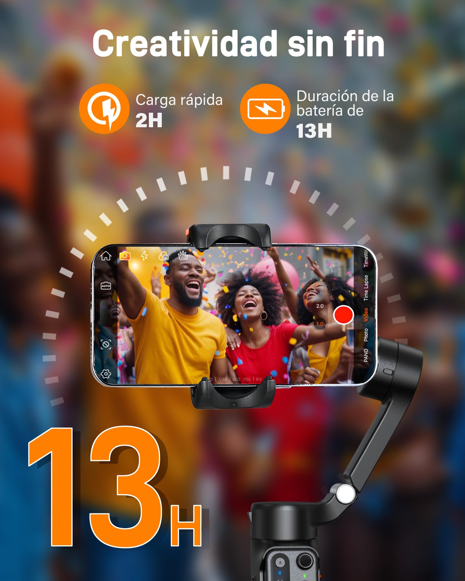 hohem iSteady V3 Gimbal Estabilizador - Estabilizador de cardán 3 Ejes, rastreador magnético de IA, Controlador Desmontable, Poste extendido Incorporado, trípode, Plegable, para Live Stream, vlog