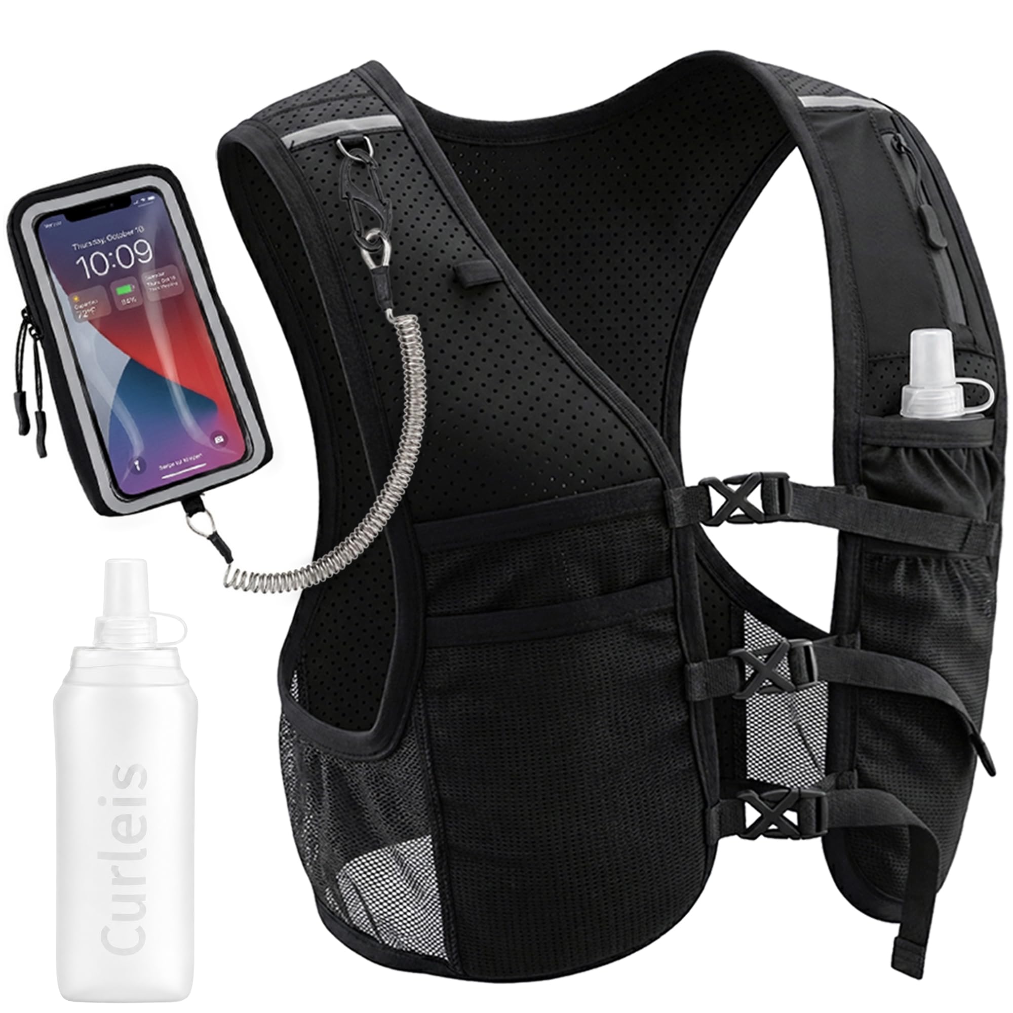 CURLEIS Running Vest with Touchscreen Phone Holder