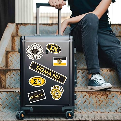 Miniatura 5 de Hojas de calcomanías Fraternity Sigma Nu  Calcomanías de vinilo diseñadas a medida con diseños oficiales, adhesivo extraíble, 7 calcomanías por hoja