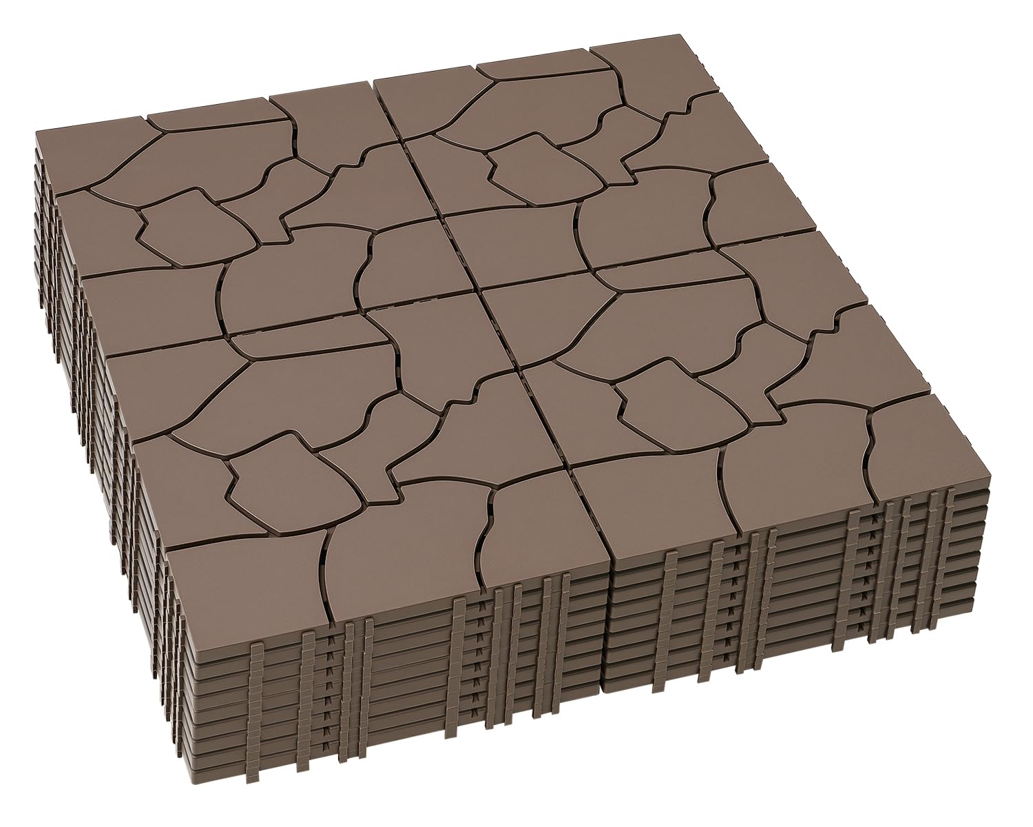 Mapleyard 36 PCS Plastic Interlocking Deck Patio Tiles - 12" x 12" Anti-Slip Waterproof Outdoor Flooring, Balcony Floor Decking for Poolside &