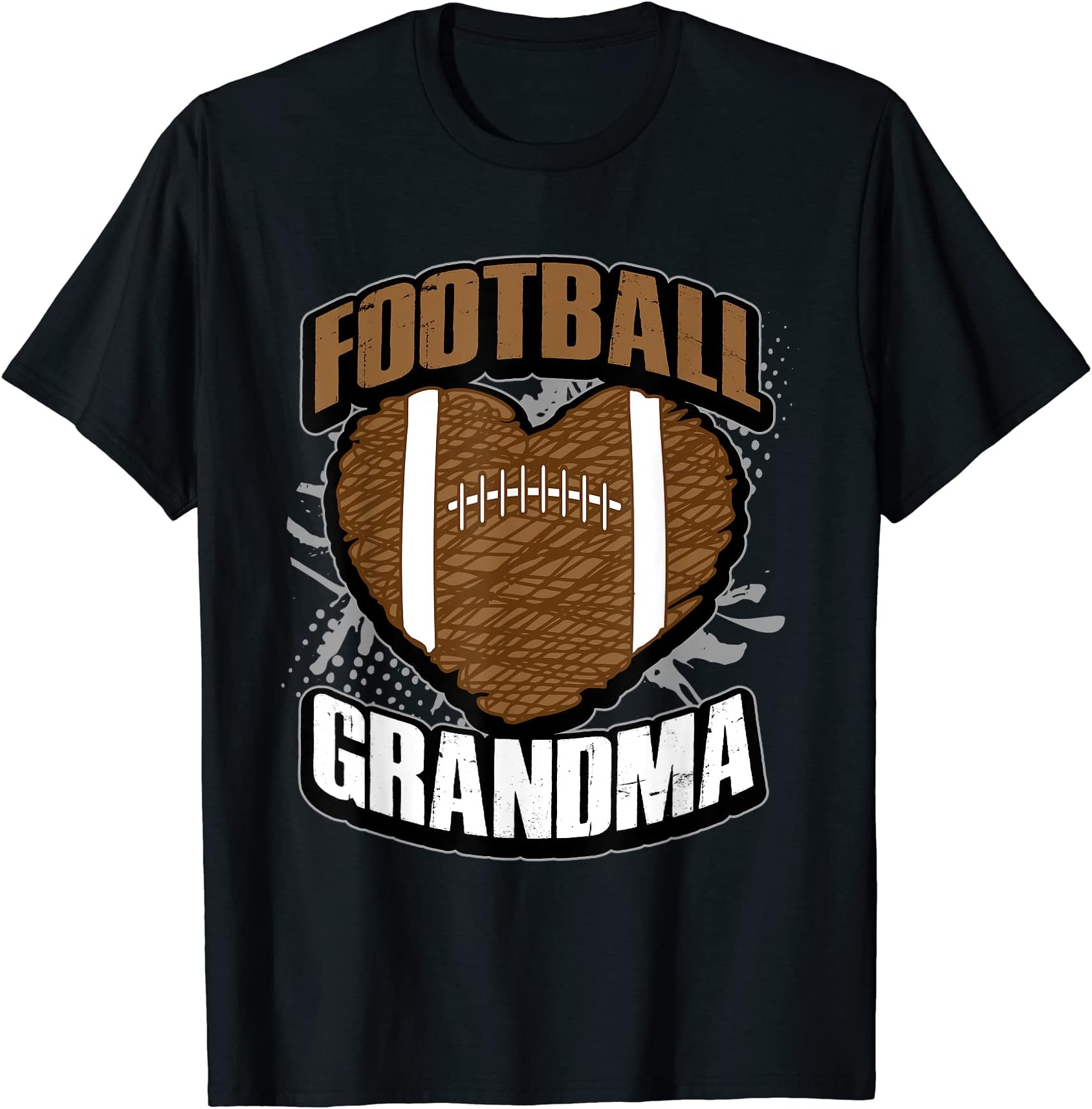Football Grandma Shirt - Pigskin Heart Football Nana Granny T-ShirtOEKO-TEX STANDARD 100