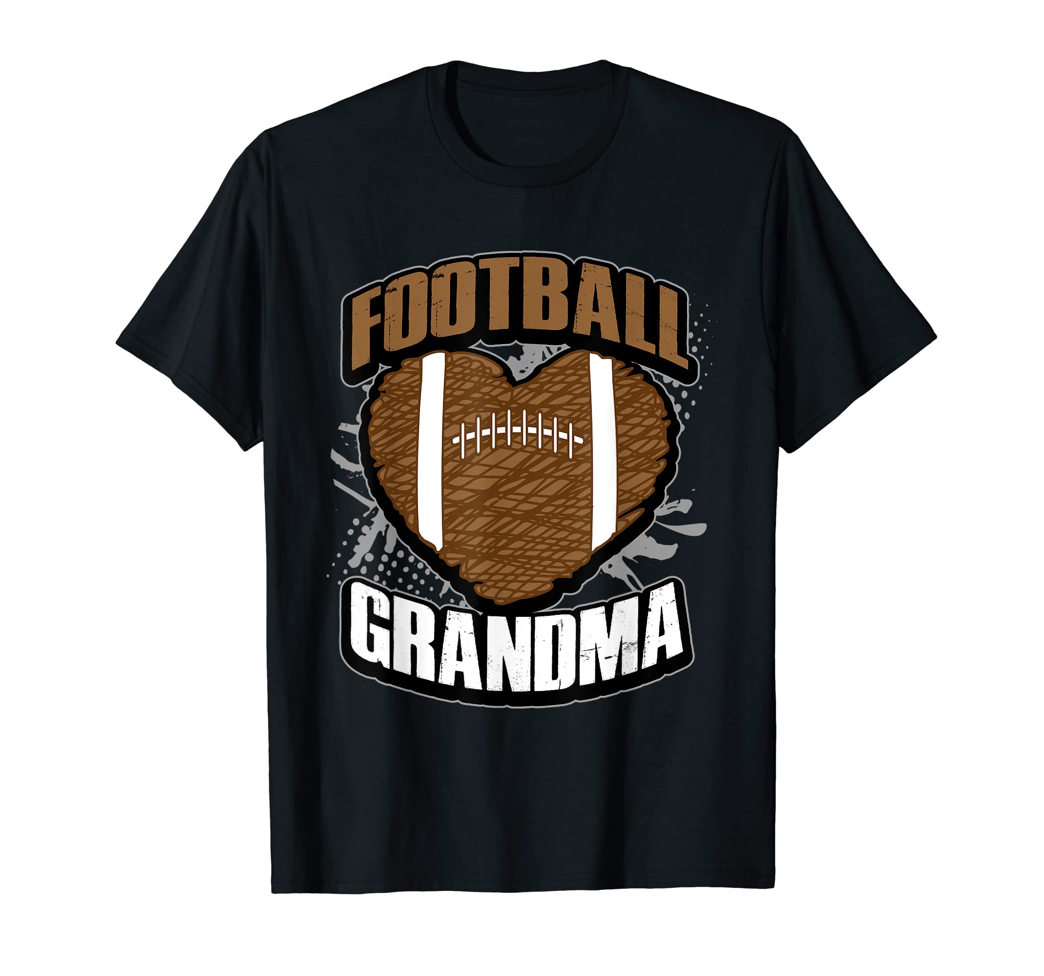Football Grandma Shirt - Pigskin Heart Football Nana Granny T-ShirtOEKO-TEX STANDARD 100